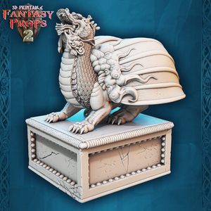3D Printed STL Miniatures Fantasy Props 2 Museum Statue Set 28 - 32mm War Gaming D&D