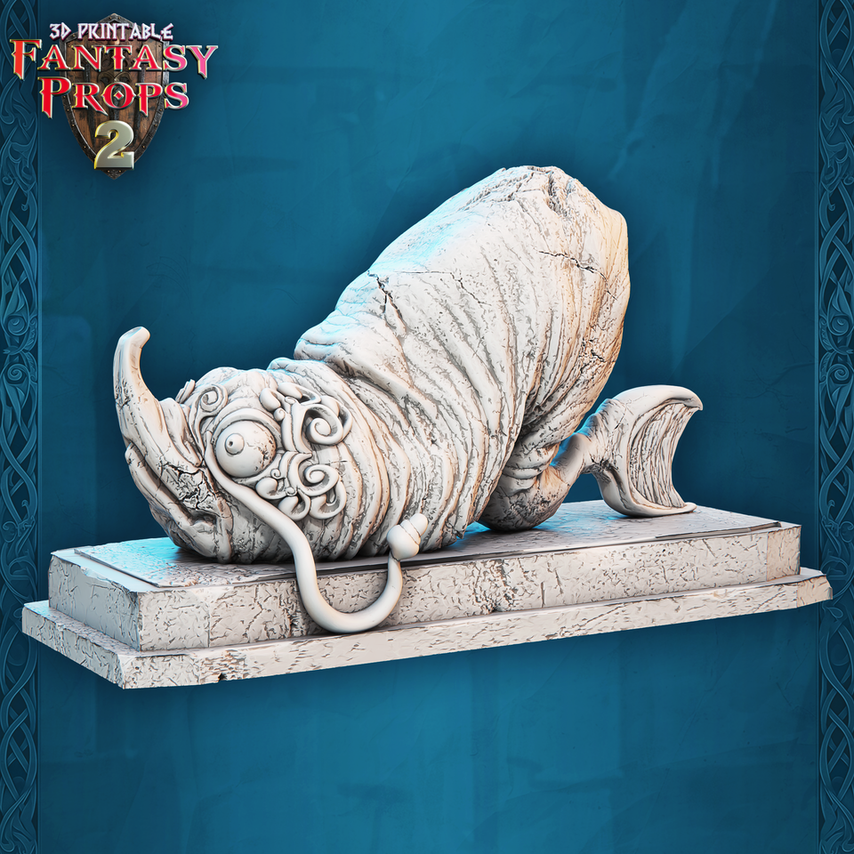 3D Printed STL Miniatures Fantasy Props 2 Museum Statue Set 28 - 32mm War Gaming D&D