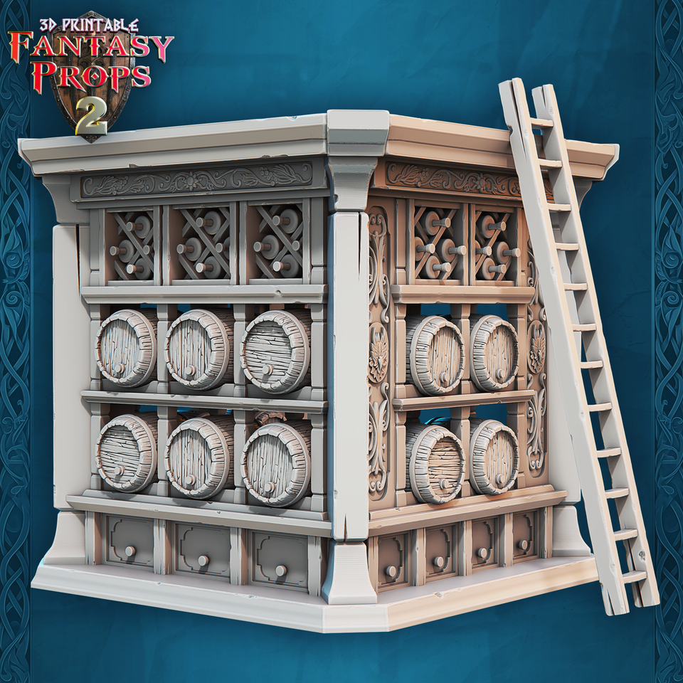 3D Printed STL Miniatures Fantasy Props 2 Tavern 28 - 32mm War Gaming D&D