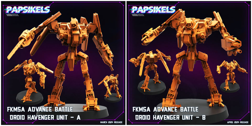 3D Printed Papsikels Fkmsa Advance Battle Droid Havenger Set 28mm 32mm