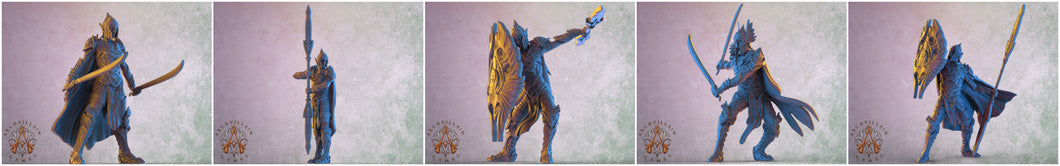 3D Printed Archvillain Games The Sun Elves of Sol Sylvaine Elven Footmen 28 32mm D&D