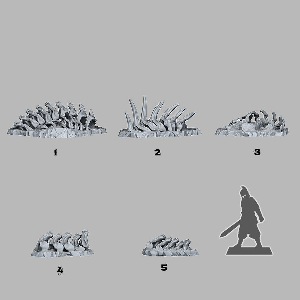 3D Printed Fantastic Plants and Rocks Fossilized Monster 28mm - 32mm D&D Wargaming