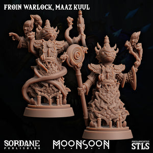3D Printed Sordane Publishing Froin Warlock Maaz Kuul Moonsoon 28 32mm D&D