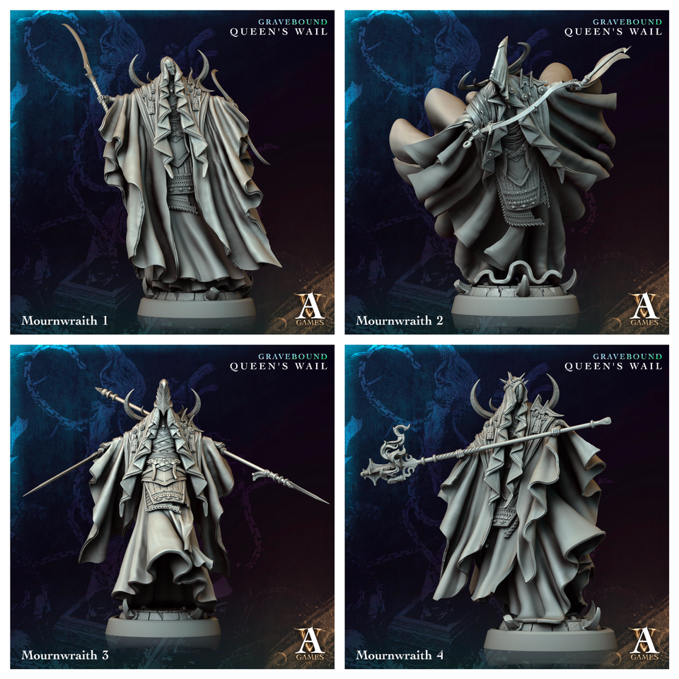 3D Printed Archvillain Games Mournwraith Gravebound Queen's Wail 28 32mm D&D