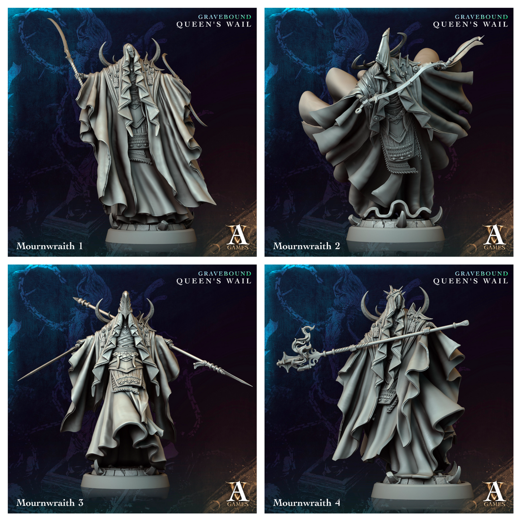 3D Printed Archvillain Games Mournwraith Gravebound Queen's Wail 28 32mm D&D