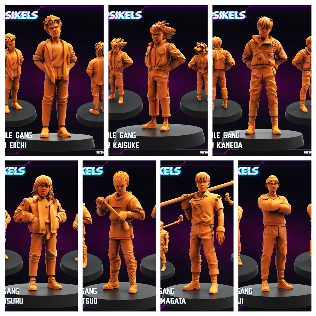 3D Printed Papsikels Capsule Gang Biker Members Dec. 2024 Cyberpunk 28mm 32mm