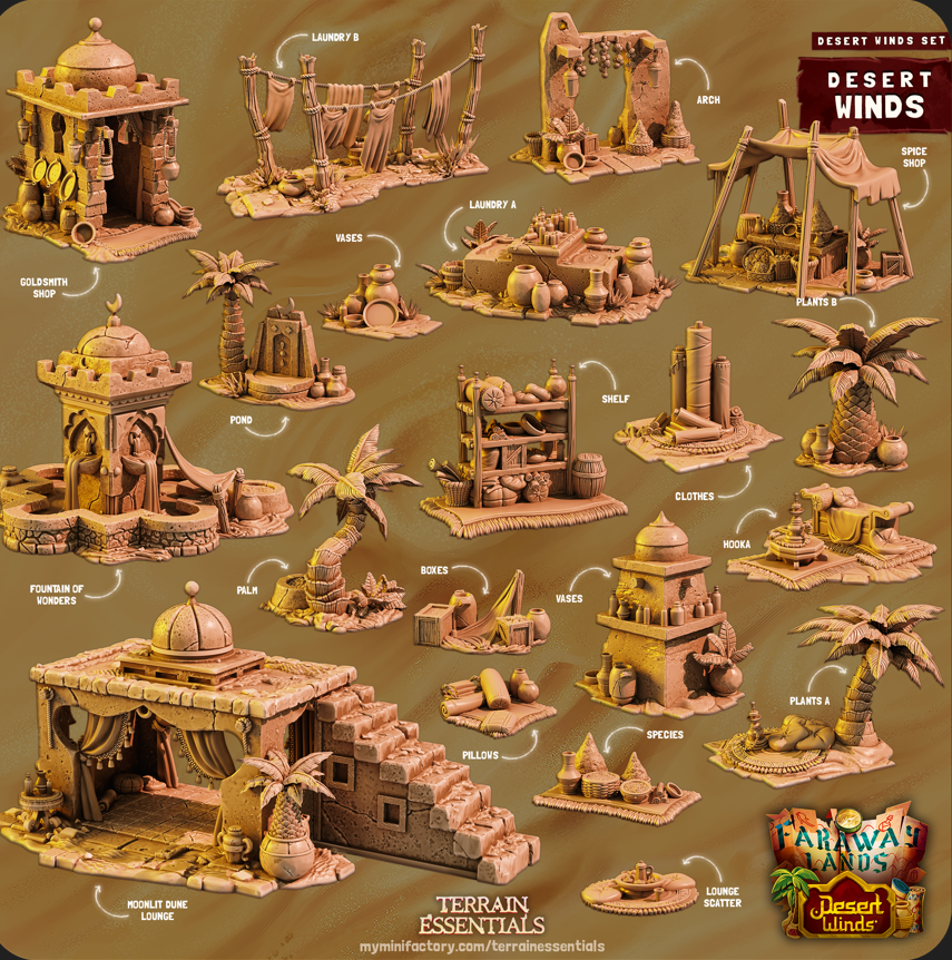 3D Printed Cast n Play Goldsmith Shop Desert Winds Terrain Set 28mm 32mm D&D