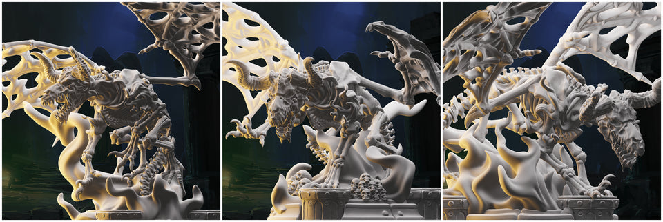 3D Printed Nafarrate Skeletons Army Bone Dragon Set 28mm 32mm D&D