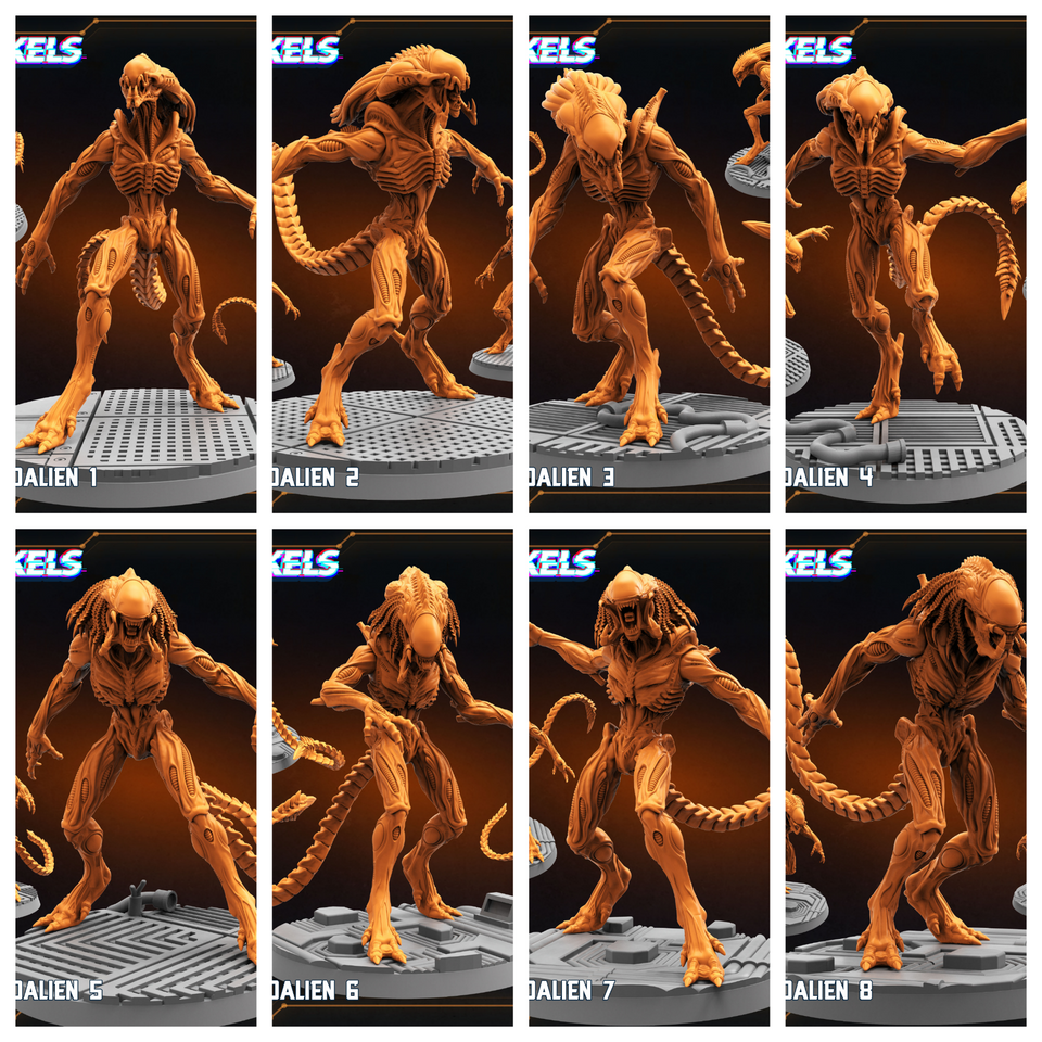 3D Printed Papsikels Xeno Predalien February 2025 Scifi 28mm 32mm