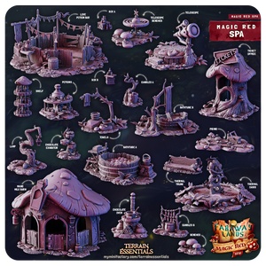 3D Printed Cast n Play Red Magic Spa Set 28mm 32mm D&D
