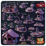 3D Printed Cast n Play Red Magic Spa Set 28mm 32mm D&D
