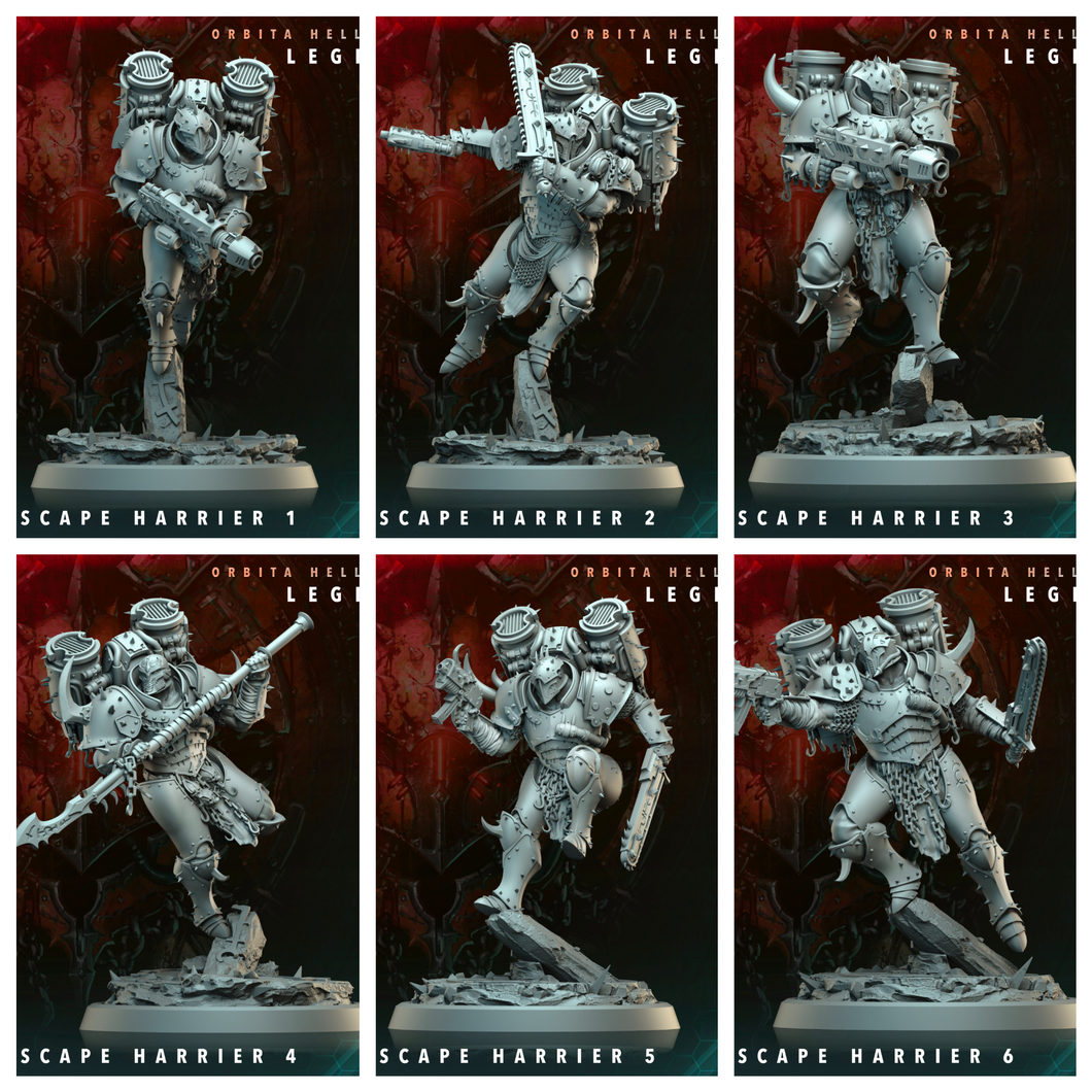 3D Printed Archvillain Games Hellscape Harrier Orbita Hellscape - Legions 28 32mm D&D