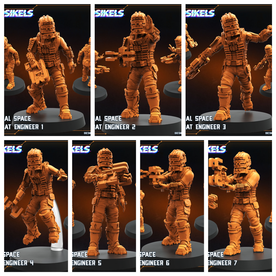 3D Printed Papsikels Colonial Space Combat Engineer Dec. 2024 SciFi 28mm 32mm