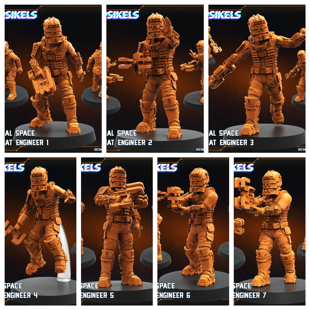 3D Printed Papsikels Colonial Space Combat Engineer Dec. 2024 SciFi 28mm 32mm