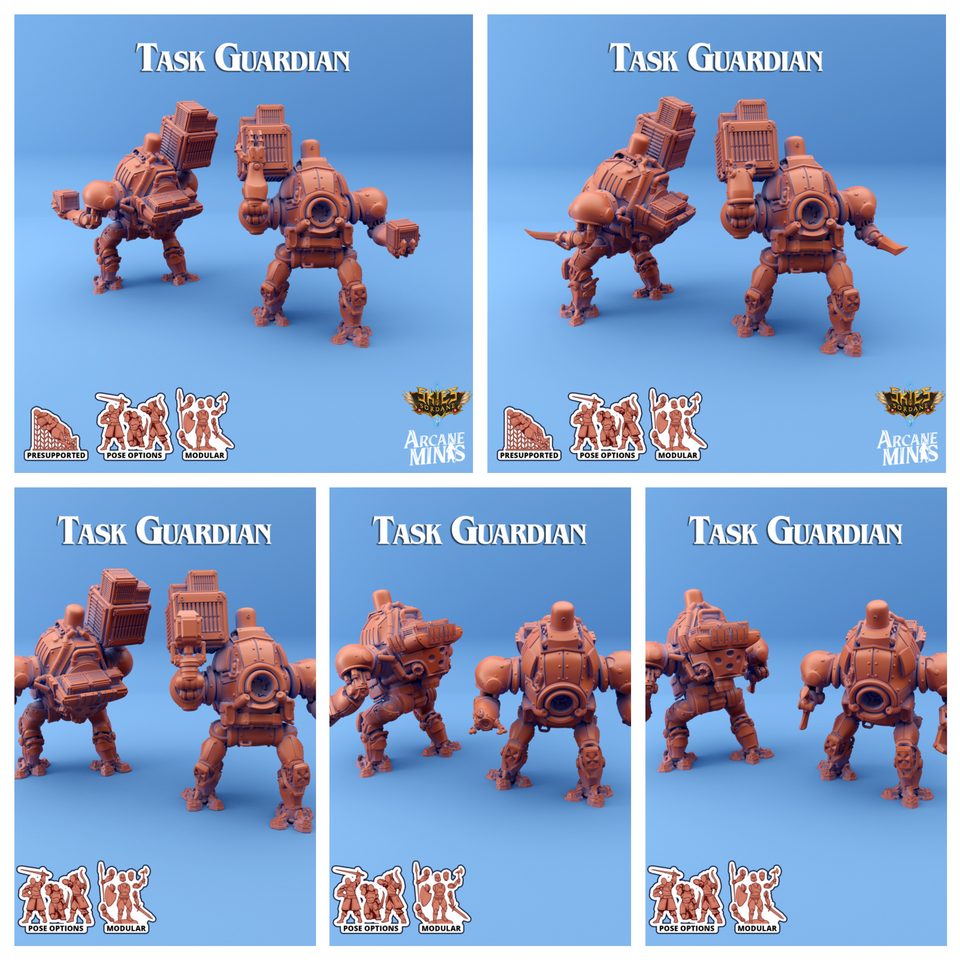 3D Printed Sordane Publishing Arcane Minis Shard Guardian Task Set Shard Guardian Set 28 32mm D&D