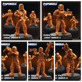 3D Printed Papsikels Colonial Space Combat Engineers Set January 2025 - Scifi 28mm 32mm