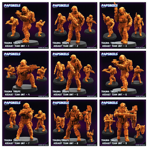 3D Printed Papsikels Trauma Troupe Assault Team Dec. 2024 Cyberpunk 28mm 32mm