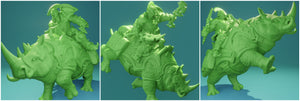 3D Printed Nafarrate Orcs Army Ankylosaurus Rider Orc Set 28 32 mm D&D