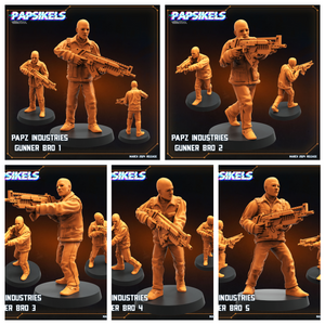 3D Printed Papsikels Papz Industries Gunner Bros Set 1 MARCH 2025 SCIFI 28mm 32mm