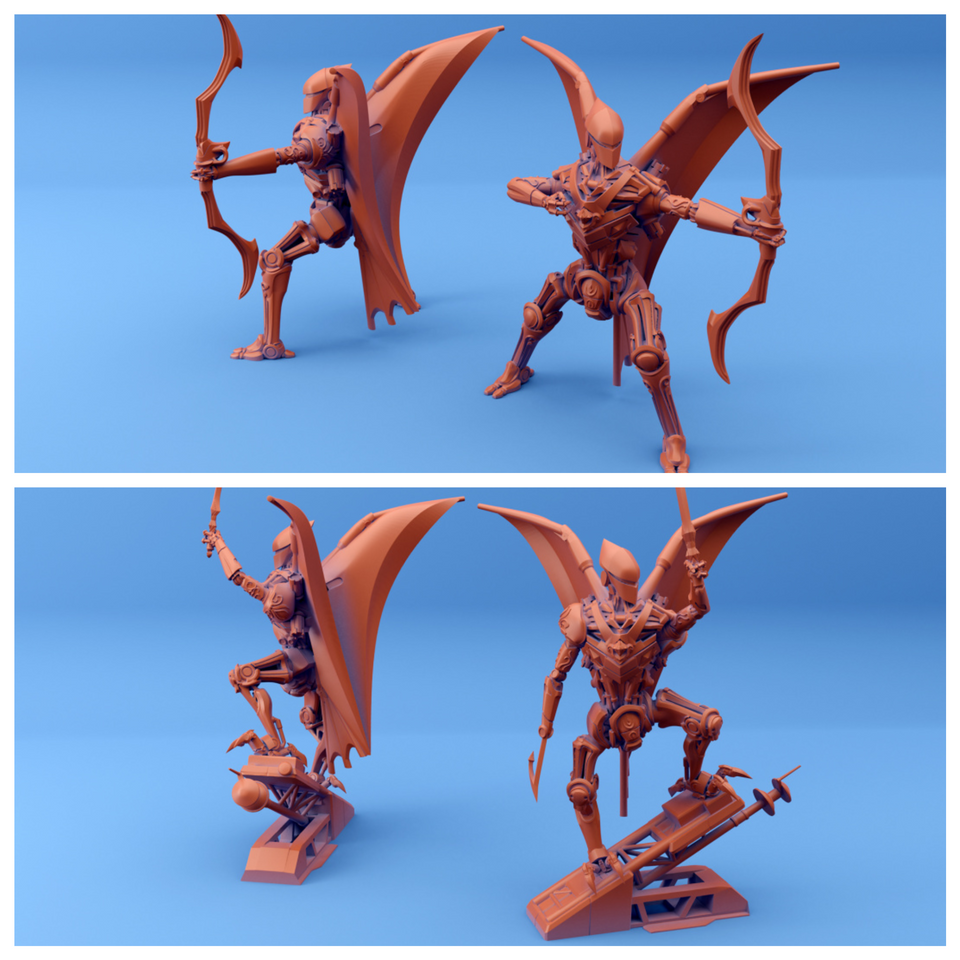 3D Printed Sordane Publishing Arcane Minis Shard Guardians Aerial Set Shard Guardian Set 28 32mm D&D