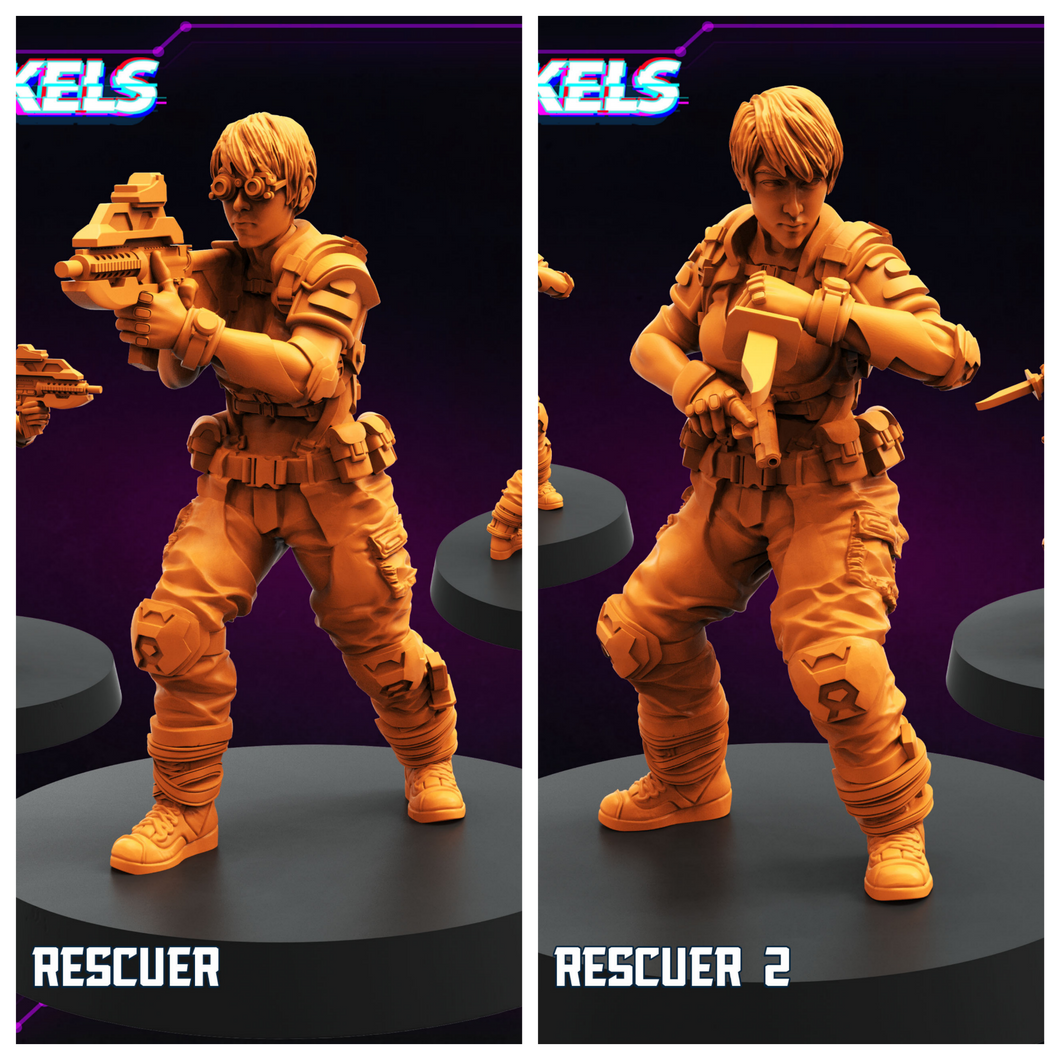 3D Printed Papsikels Hostage Rescuer February 2025 Cyberpunk 28mm 32mm