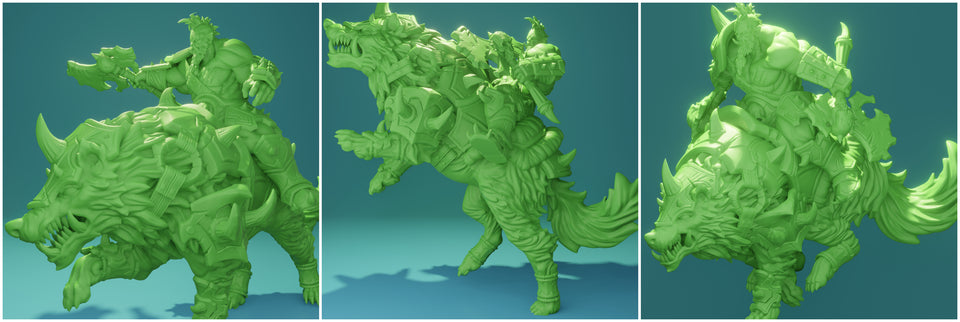 3D Printed Nafarrate Wolf Rider Orc Set Orcs Army 28 32 mm D&D