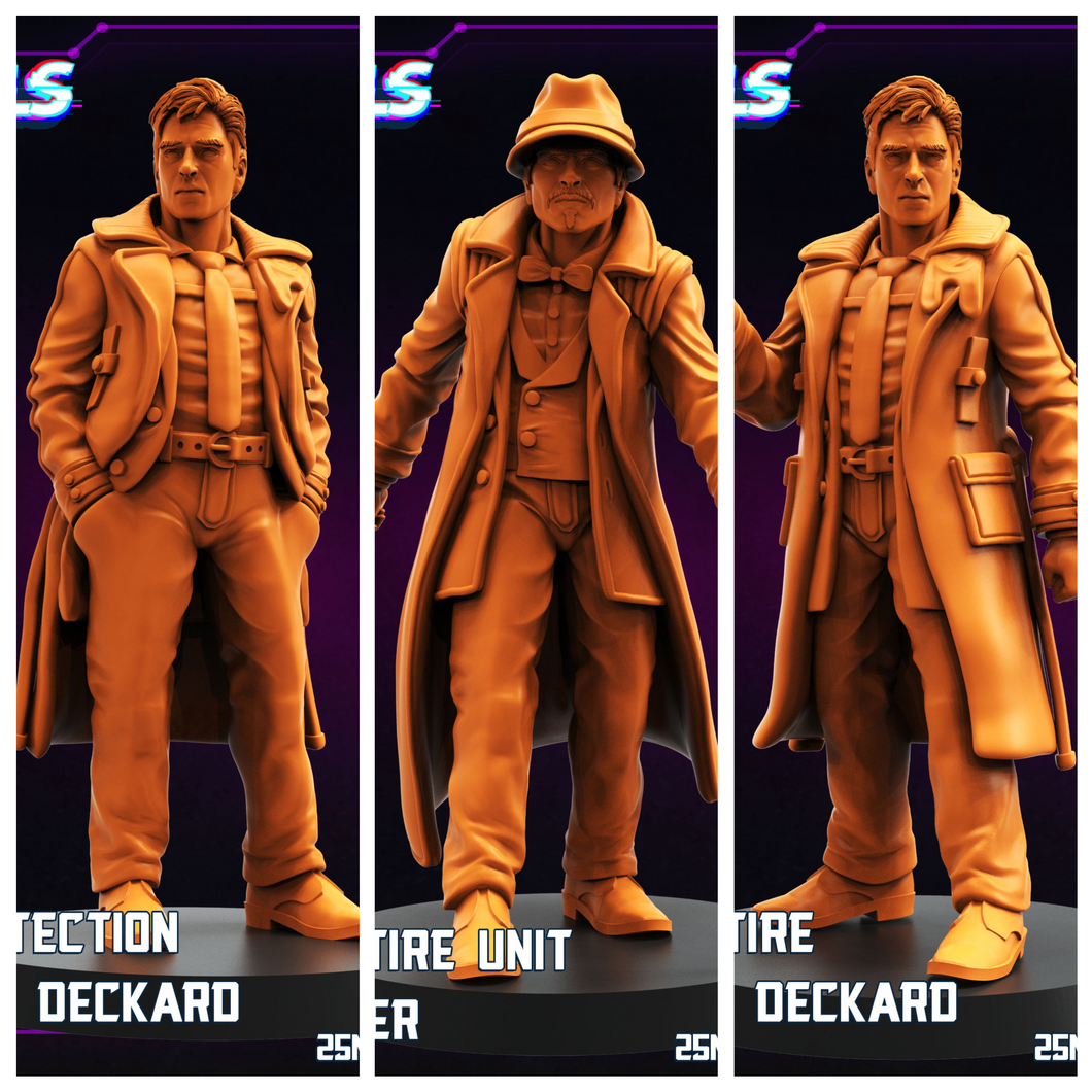 3D Printed Papsikels August 2024 Cyberpunk Replicant Retire Unit Set 28mm 32mm