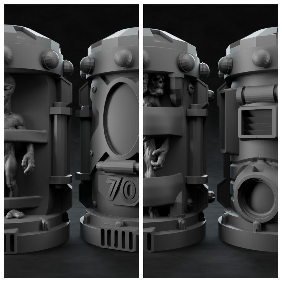 3D Printed Nafarrate Alien Capsule Set Space Orcs 28 32 mm D&D