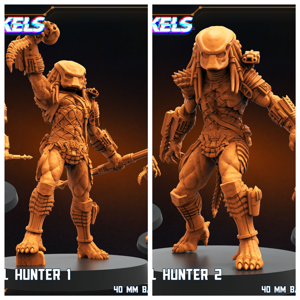 3D Printed Papsikels August 2024 Scifi City Skull Hunter Set28mm 32mm