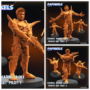 3D Printed Papsikels Colonial Marine Ajax Power Suit Pilot Set May 2025 Alien vs. Humans Reconnaissance 28mm 32mm