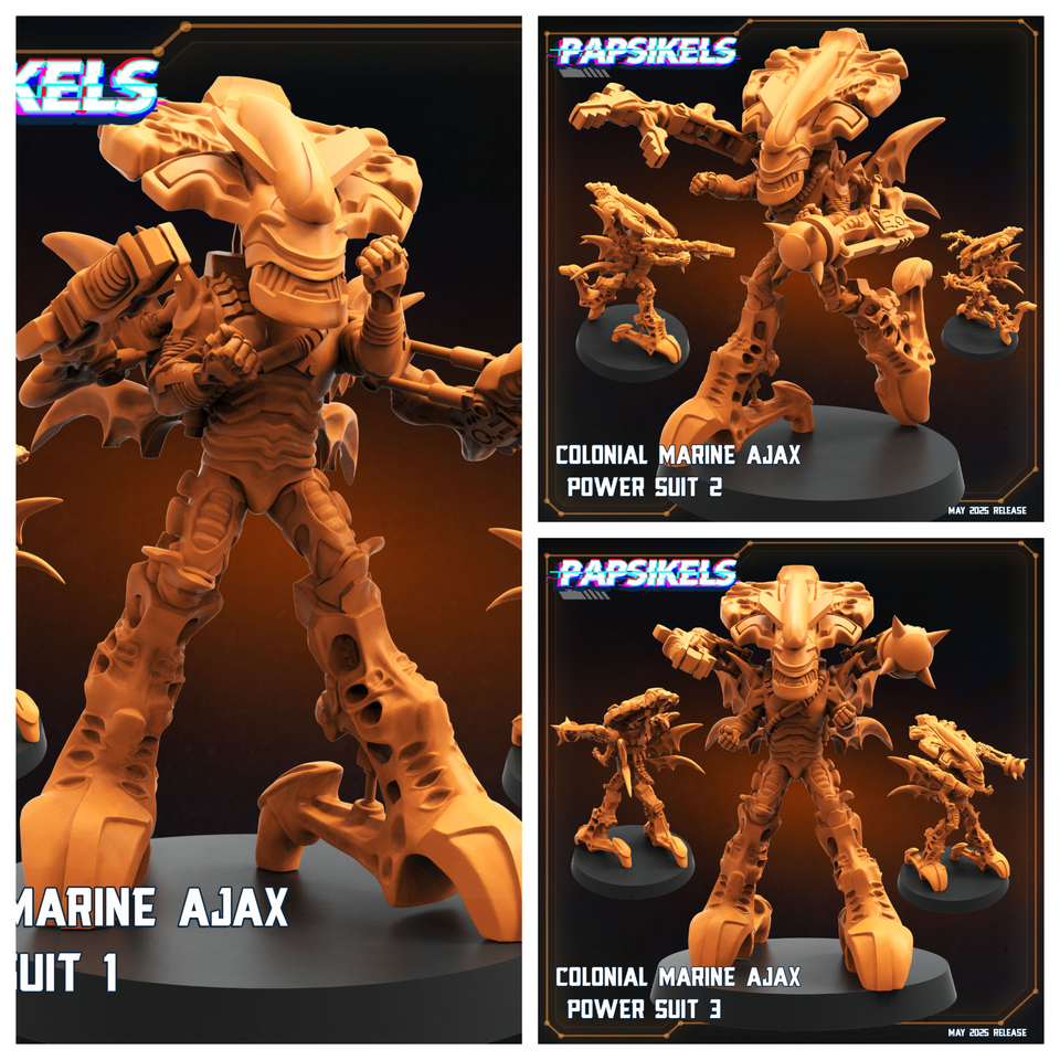 3D Printed Papsikels Colonial Marine Ajax Power Suit Set May 2025 Alien vs. Humans Reconnaissance 28mm 32mm