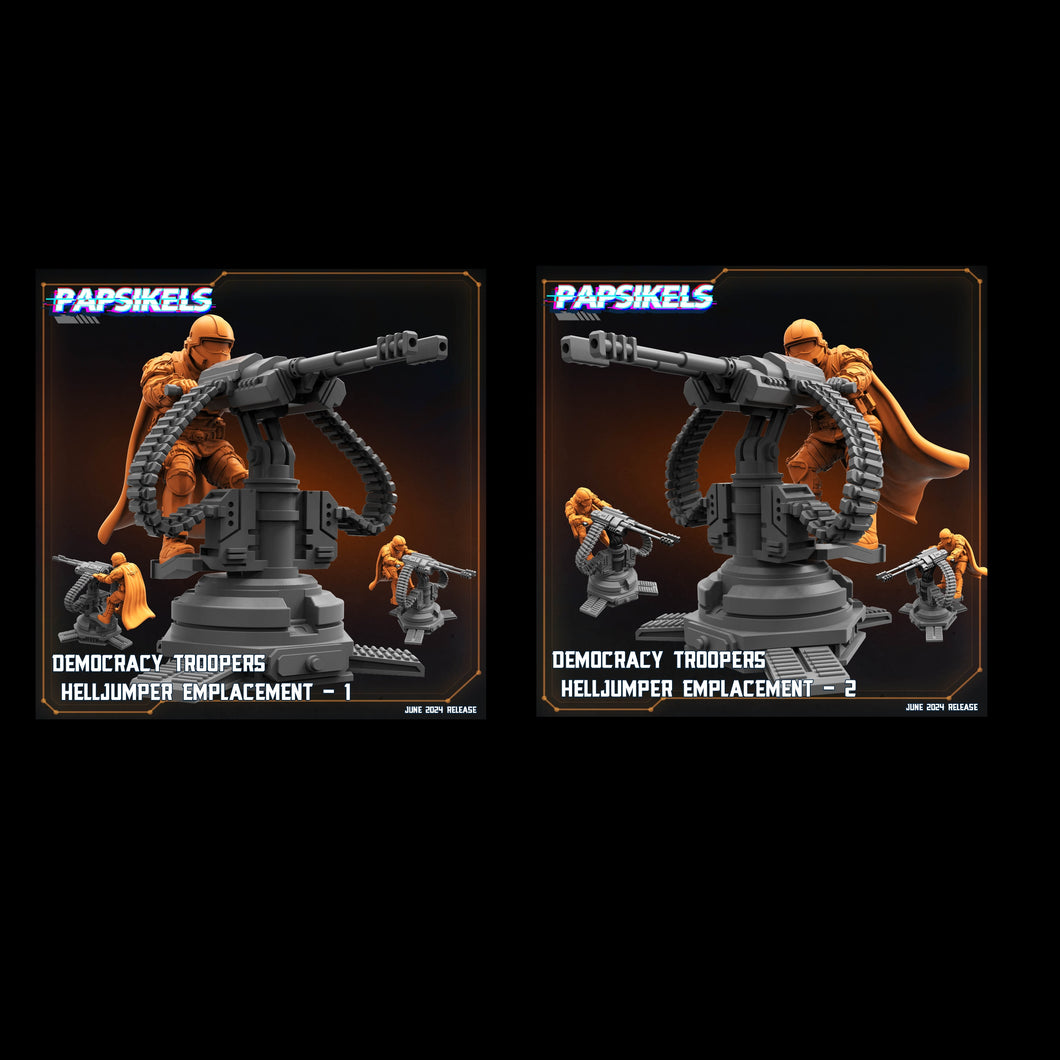 3D Printed Papsikels Democracy Troopers Helljumper Emplacement Set JUNE 2024 SCIFI 28mm 32mm