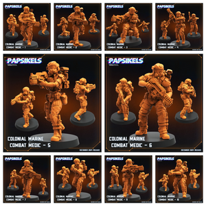 3D Printed Papsikels Colonial Marine Combat Medic Team Dec. 2024 SciFi 28mm 32mm