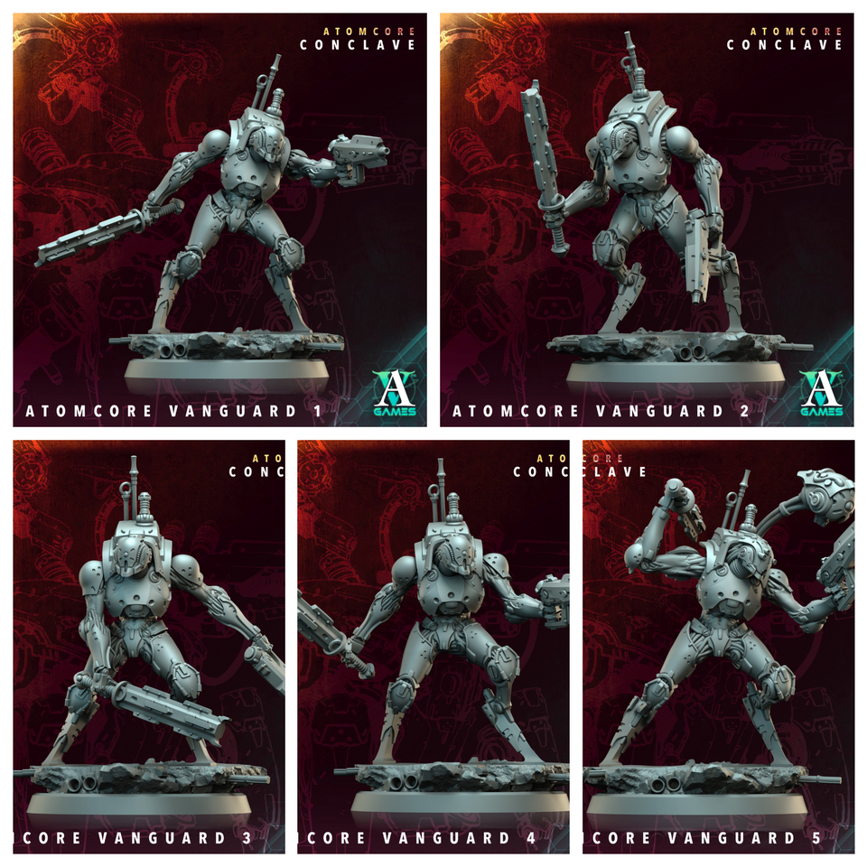 3D Printed Archvillain Games Atomcore Vanguard Atomcore - Conclave 28 32mm D&D