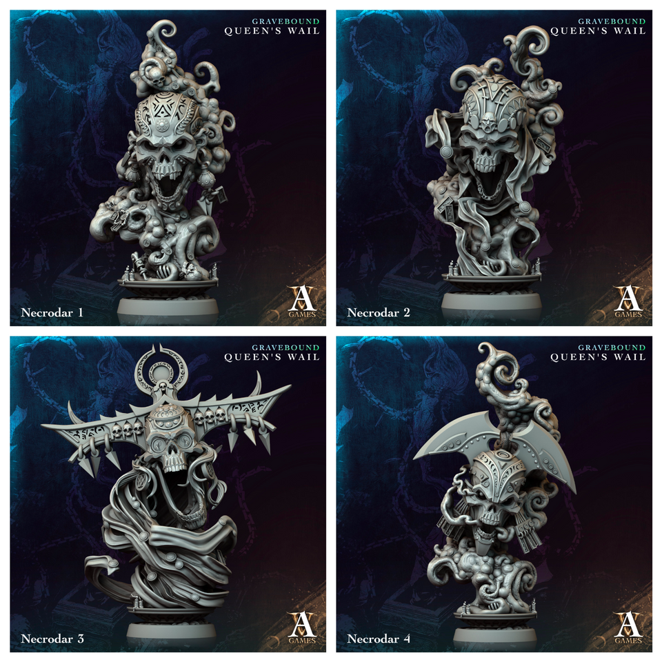3D Printed Archvillain Games Necrodar Gravebound Queen's Wail 28 32mm D&D
