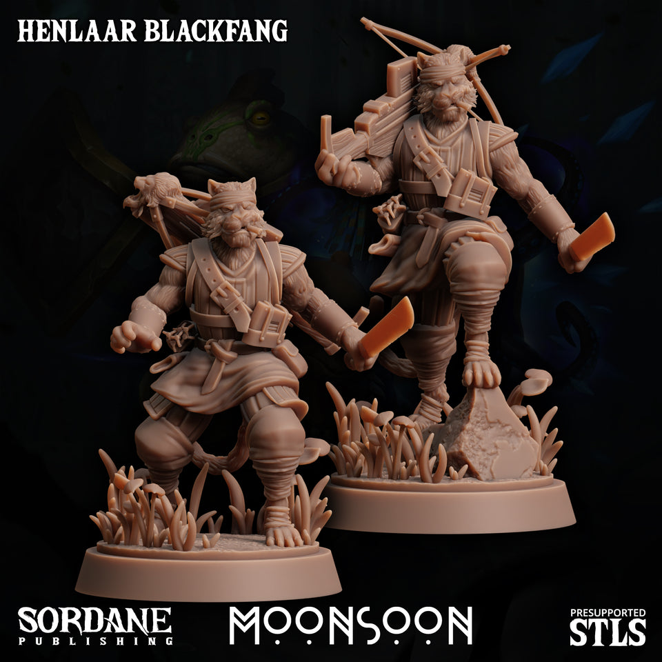 3D Printed Sordane Publishing  Henlaar Blackfang Moonsoon 28 32mm D&D