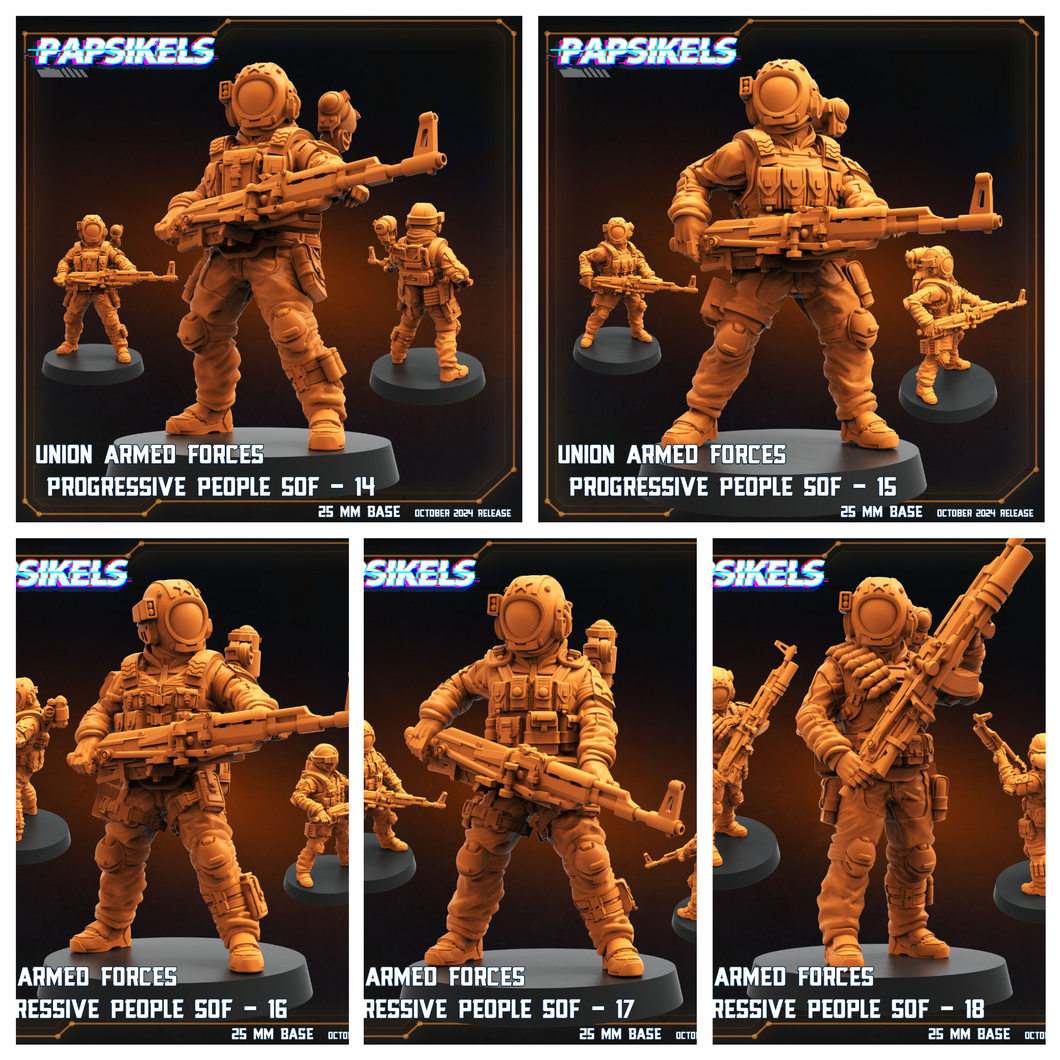 3D Printed Papsikels Union Armed Forces Progressive People Set October 2024 SciFi 28mm 32mm