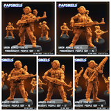 3D Printed Papsikels Union Armed Forces Progressive People Set October 2024 SciFi 28mm 32mm