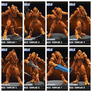 3D Printed Papsikels Sapient Humanoid Low Ranked Templars MARCH 2025 CYBERPUNK 28mm 32mm