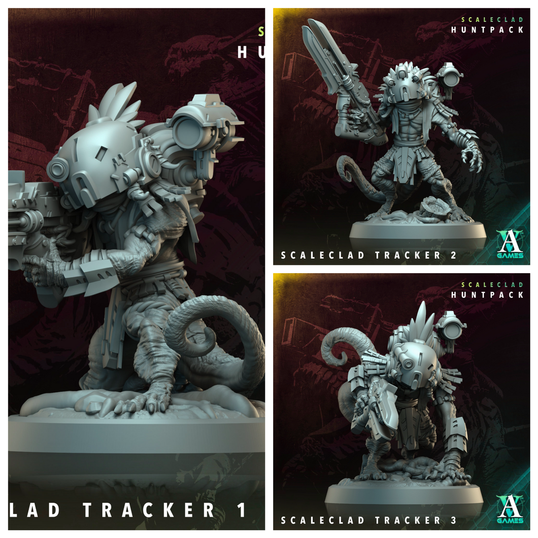 3D Printed Archvillain Games Scaleclad Tracker Scaleclad Huntpack 28 32mm D&D