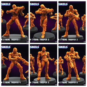 3D Printed Papsikels Silicon Cyborg Troopers MARCH 2025 CYBERPUNK 28mm 32mm