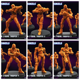 3D Printed Papsikels Silicon Cyborg Troopers MARCH 2025 CYBERPUNK 28mm 32mm