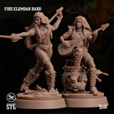 3D Printed Sordane Publishing Fire Elemdar Bard 28 32mm D&D