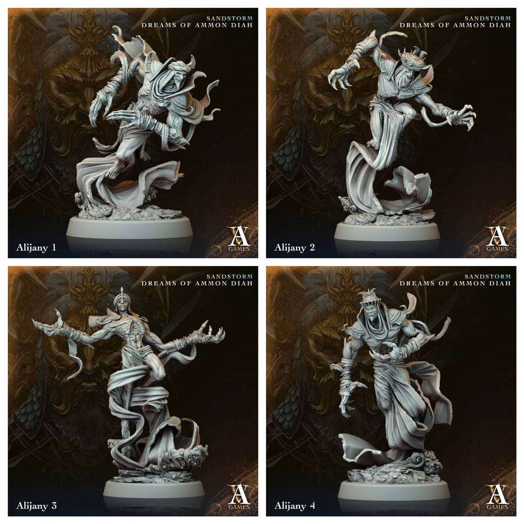 3D Printed Archvillain Games Alijany Sandstorm Dreams of Ammon Diah 28 32mm D&D