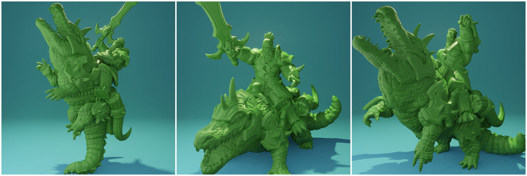 3D Printed Nafarrate Crocodile Rider Orc Set Orcs Army 28 32 mm D&D