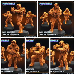 3D Printed Papsikels Papz Industries Wy Pmcs Operator Set July 2024 Scifi 28mm 32mm