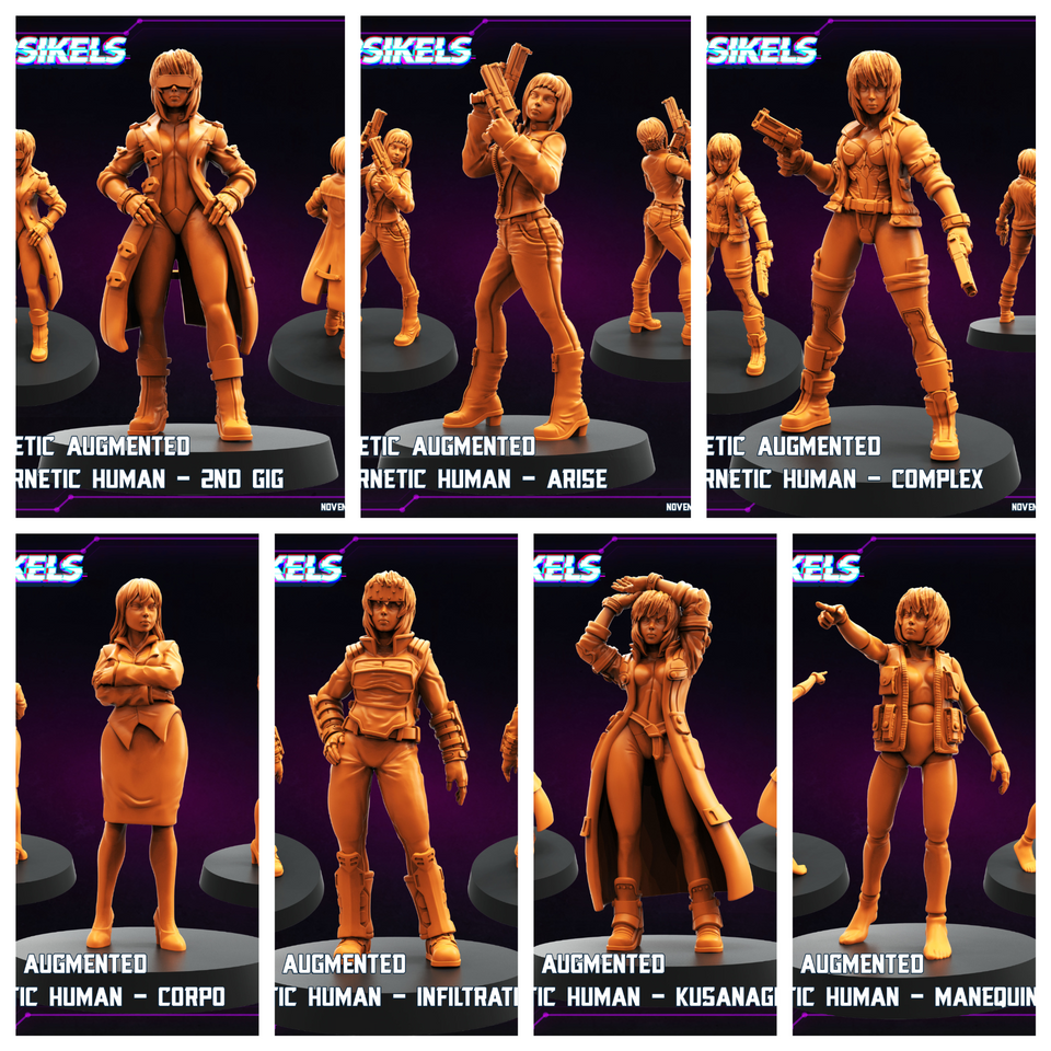 3D Printed Papsikels Synthetic Augmented Cybernetic Human Nov 2024 Cyberpunk 28mm 32mm