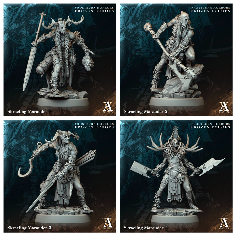 3D Printed Archvillain Games Skraeling Marauder Frostburn Horrors Frozen Echoes 28 32mm D&D
