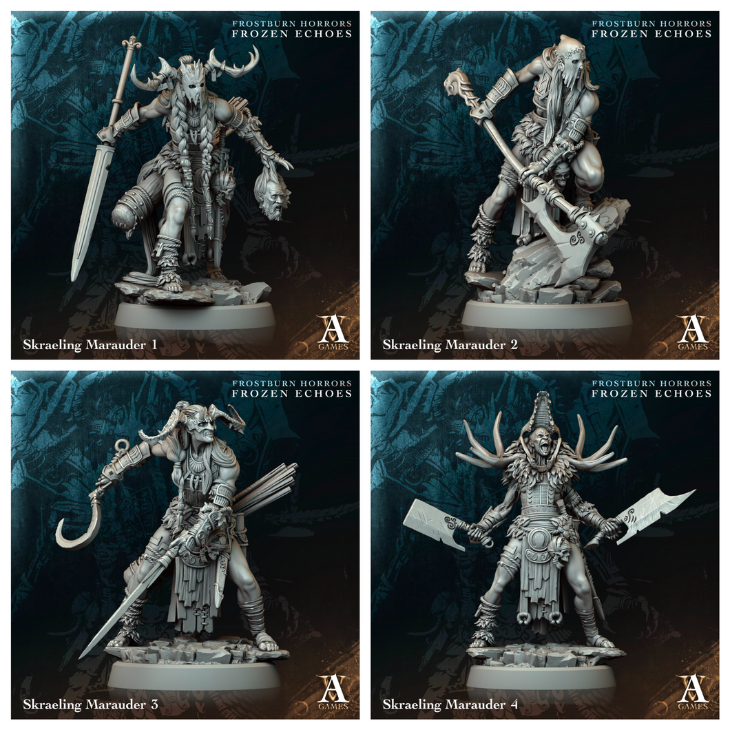 3D Printed Archvillain Games Skraeling Marauder Frostburn Horrors Frozen Echoes 28 32mm D&D