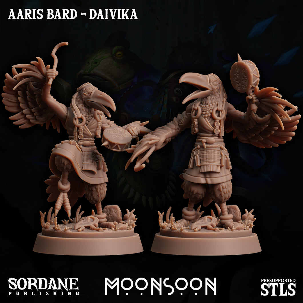 3D Printed Sordane Publishing Aaris Bard Daivika Moonsoon 28 32mm D&D